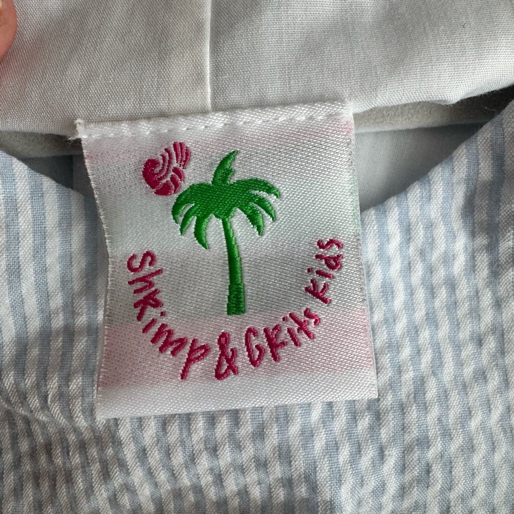 Baby Boys Shrimp & Grits Kids Smocked Jon Jon - Picture 3 of 4